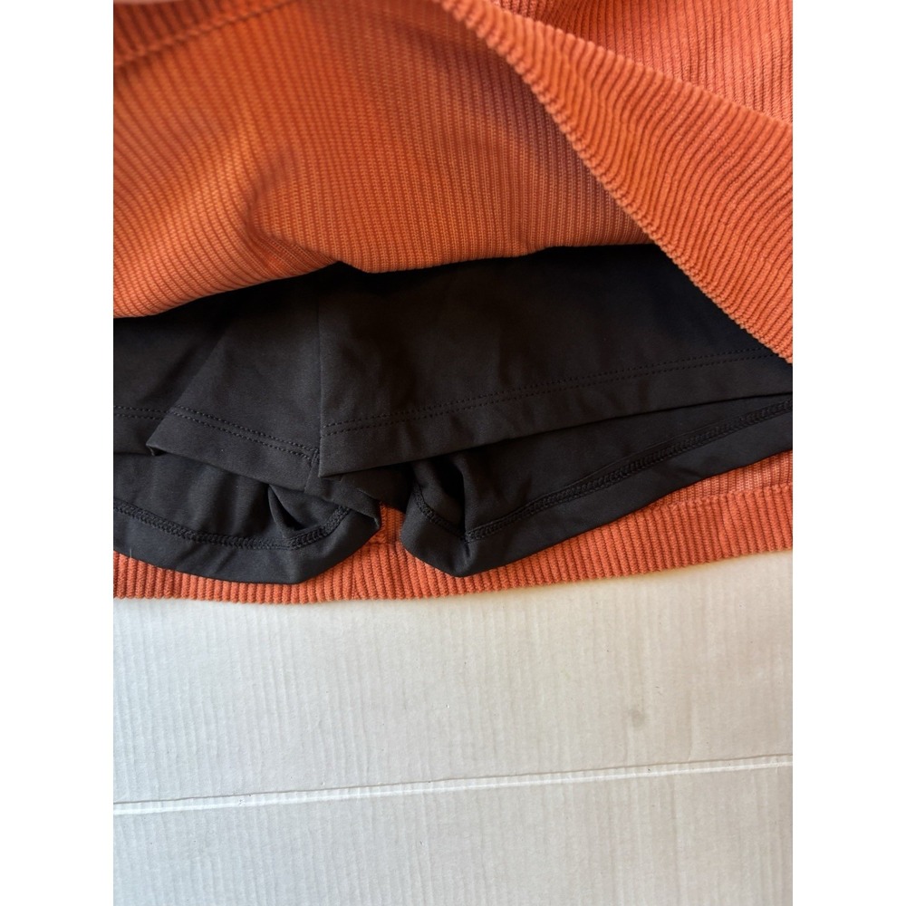 halara Orange Corduroy Mini Skort Women's Large Short Solid New With Tag - Picture 5 of 9